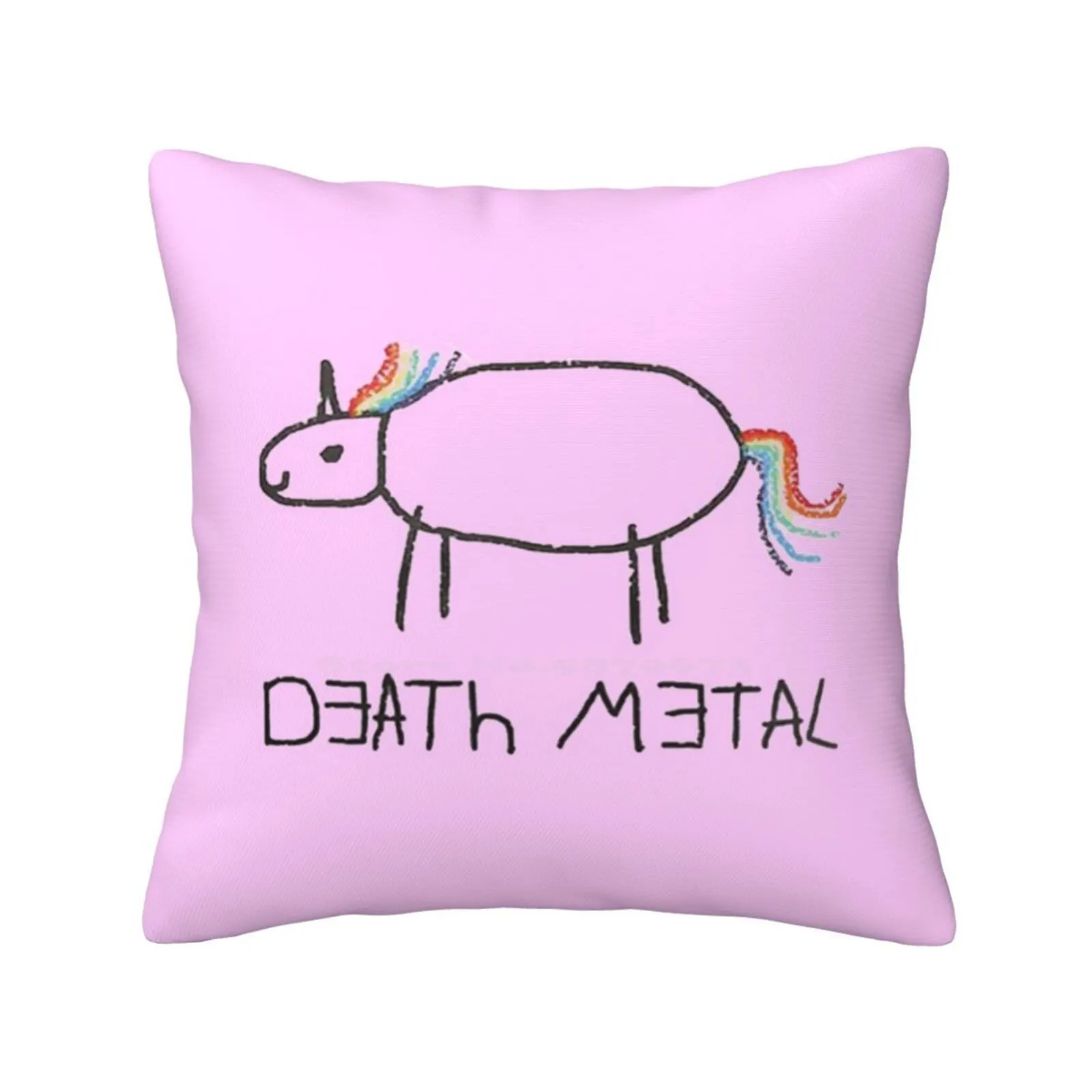 Death Metal Unicorn Home Sofa Car Cushion Cover Pillowcase Death Metal Heavy Metal Pantera Music James Guitar Unicorn Rainbow