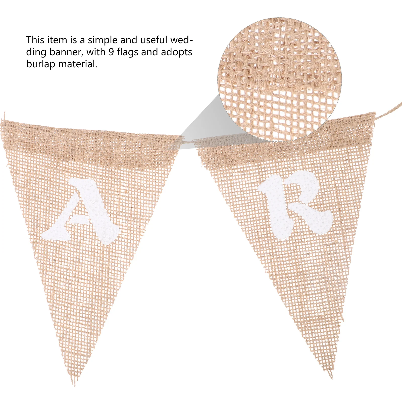 

9pcs CANDY BAR Banner Burlap Party Wedding Decoration 2.8m Length 13x17cm Flags Hessian Bunting Triangle Rustic Style