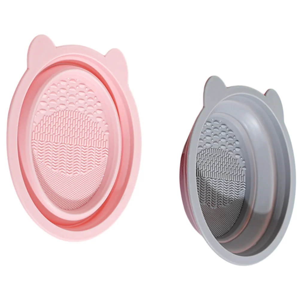 Pennello per trucco Ciotola per pulizia soffio Gel di silice Strumento portatile pieghevole per la pulizia delle uova di bellezza per le donne