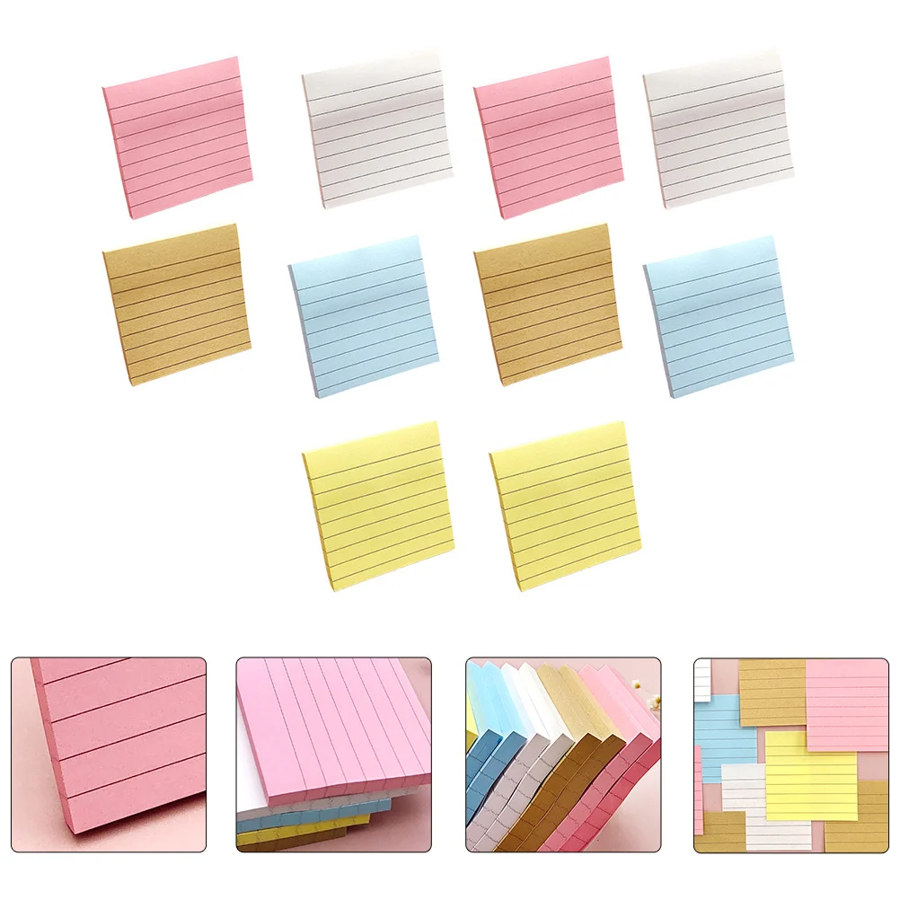 10Pcs Thickened Paper Memo Pads Creative Adhesive Message Leaving Notes Portable Office Stationery DIY Memo