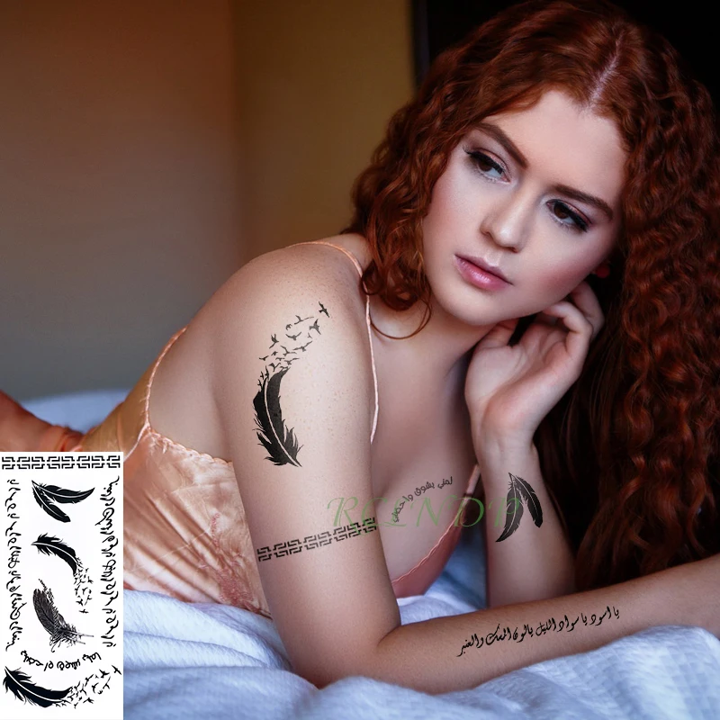 Waterproof Temporary Tattoo Sticker eagle hawk bird Fake Tatto Flash Tatoo leg Arm hand foot tatouage for Men Girl Women lady image 6