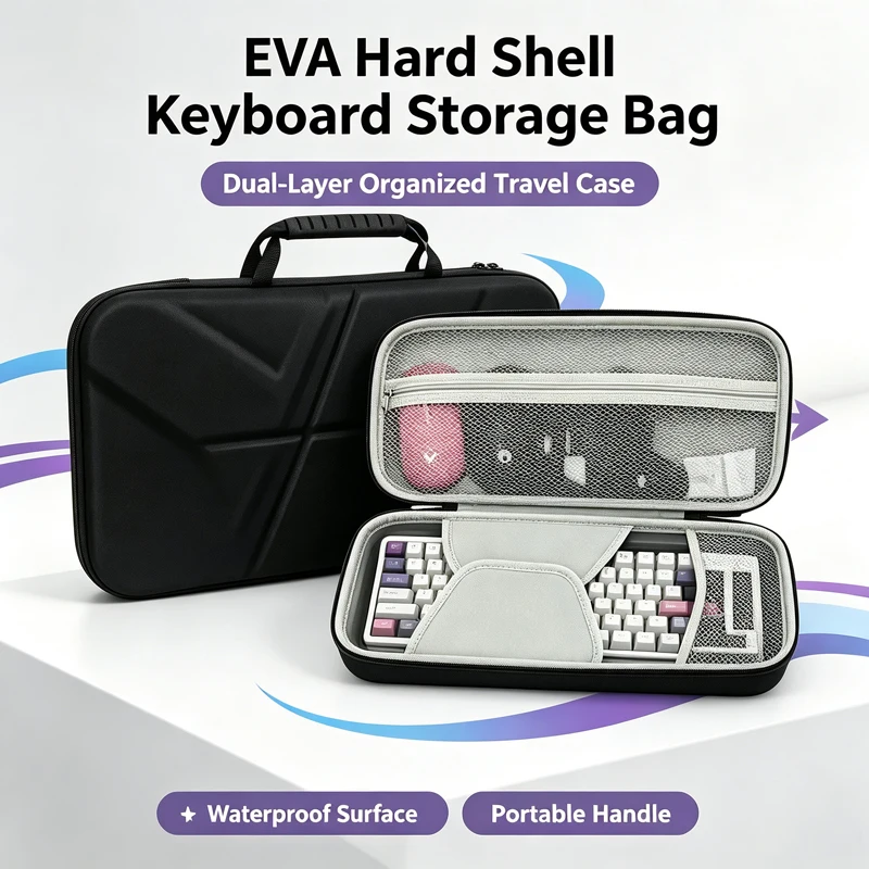 Hard Shell Travel Keyboard Bag 68% Layouts | Durable Protection For Mechanical Keyboards, Compatible With Multiple Brands