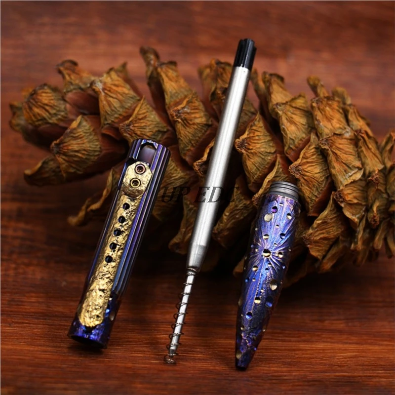 UPEDC Hand Engraved Limited Edition Titanium G2 Refill Pen Multi-functional Pen