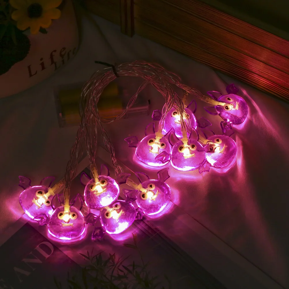 

1 гирлянда на Хэллоуин, 2 м, 10 светодиодных ламп, уличный сад, паук, череп, тема, праздничное освещение, украшения на Хэллоуин