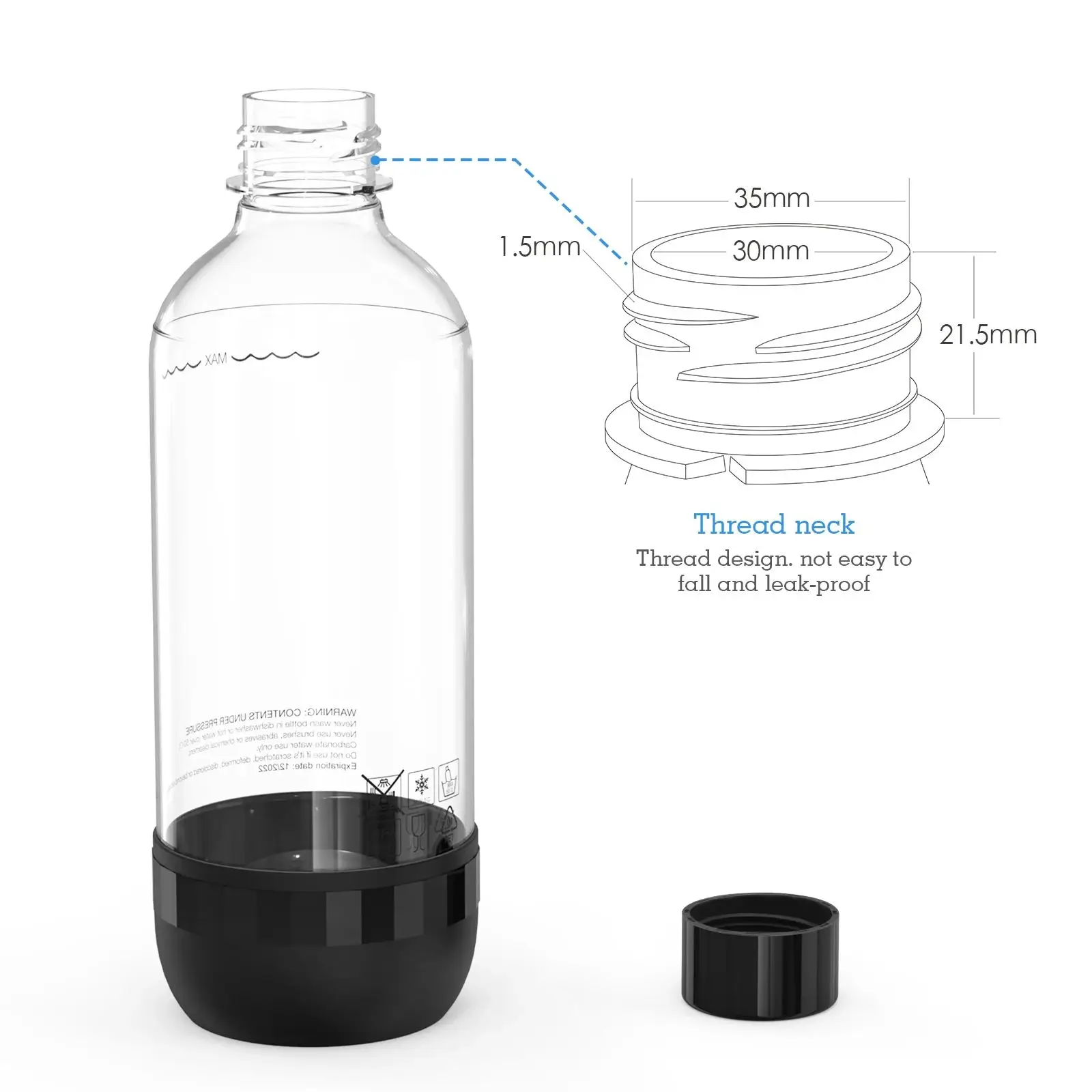 3 pcs of 1L PET Bottles for Soda Carbonation, featuring a variety of colors, perfect for carbonating your favorite beverages