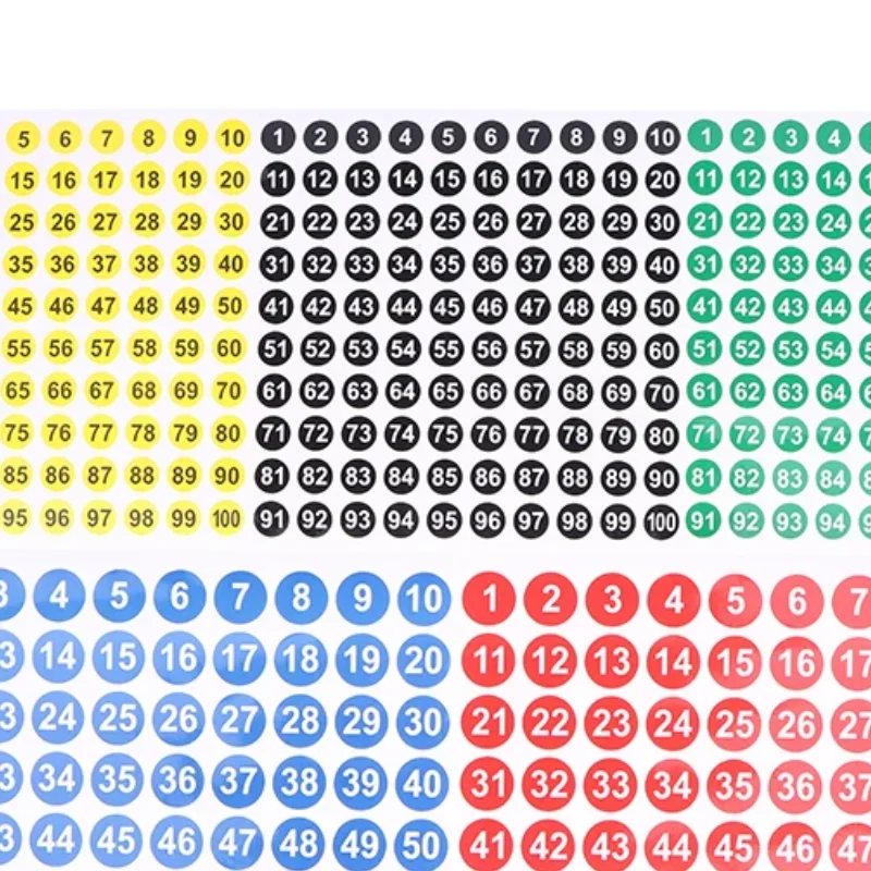 5 Sheets Number Stickers 1-100 Label Number Sticker For Diy Craft Nail Polish Glue Bottle Scrapbooking Diary Stationery