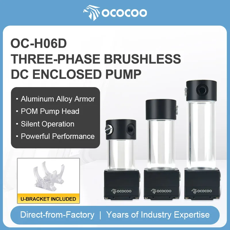 OCOCOO Automation Equipment Water Cooling Pump High Performance Low Noise High Flow Durable Reliable Long Lifespan H06D