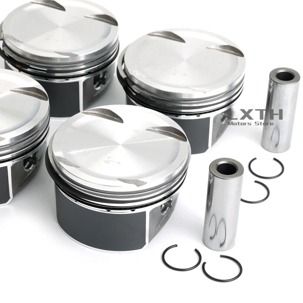 4x Pistons & Rings Set Φ82mm A2710302217 A2710300024  For Mercedes-Benz W203 W204 W211 E200K C200K CGI