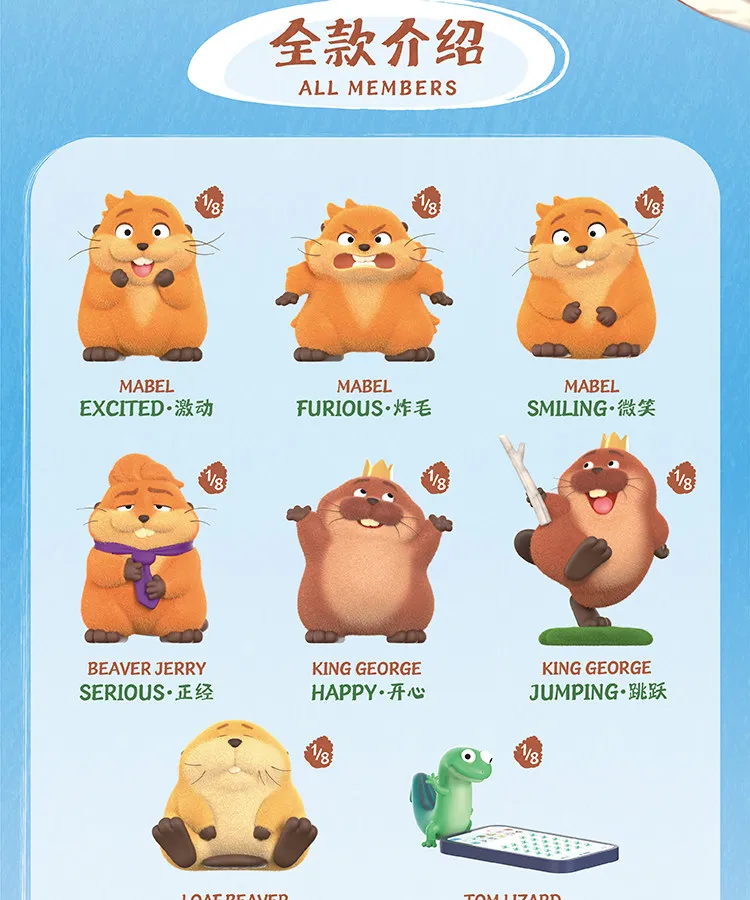 

New Genuine Disney Pixar Beaver Hoppers Figure Blind Box Cute Toys Collectible Model Doll Movie Peripheral Birthday Gift
