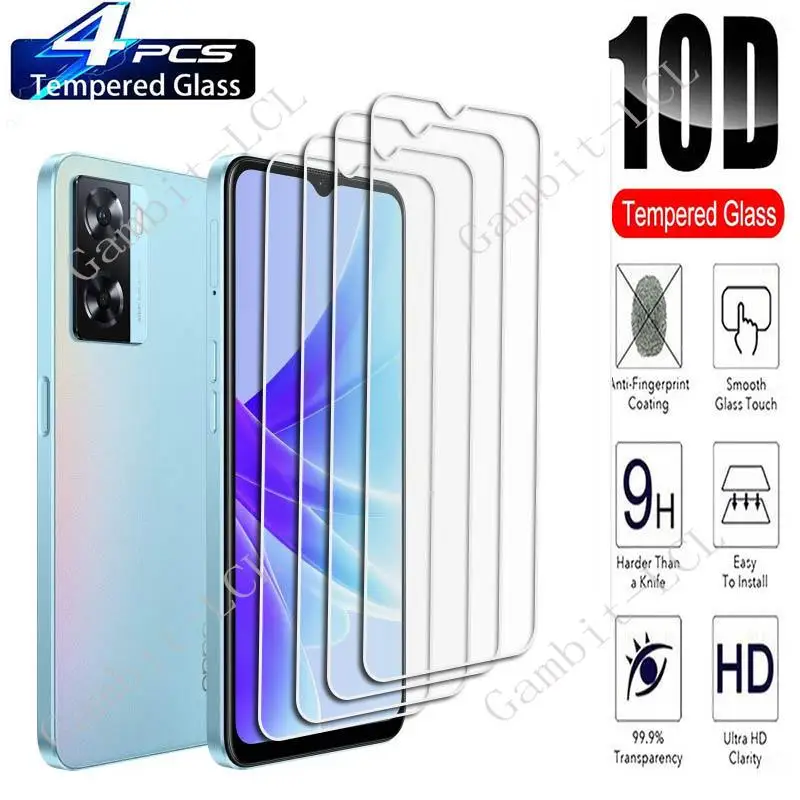 4PCS For OPPO A57s Screen Protective Tempered Glass On OPPOA57s A57 S CPH2385 6.56