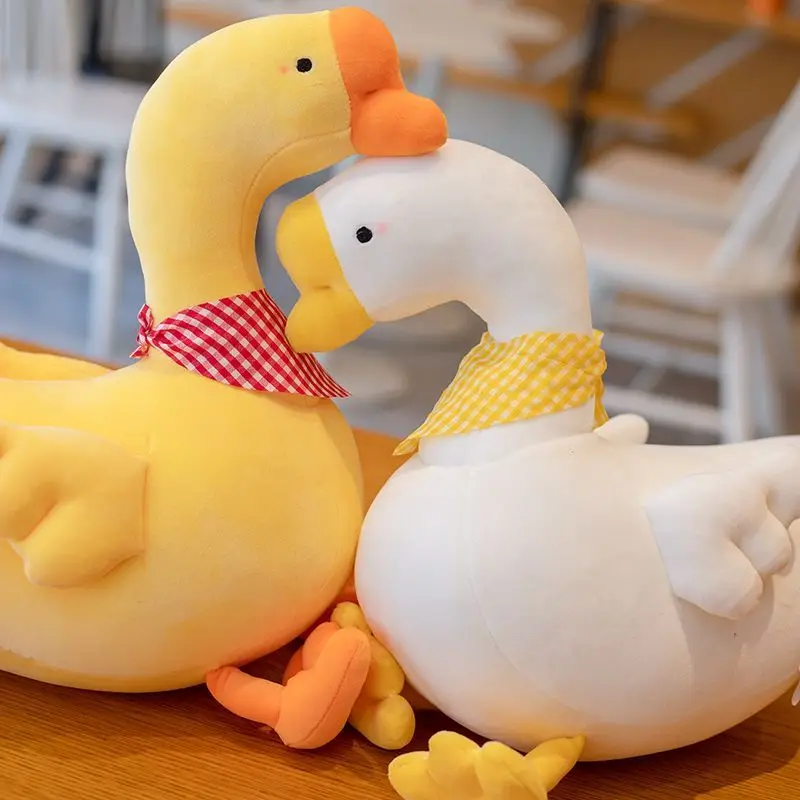 Cute Duck Plush Toy Soft Stuffed Plush Doll Fluffy Yellow White Duck Pillow For Kids Kawaii Plush Toy For Children Birthday Gift
