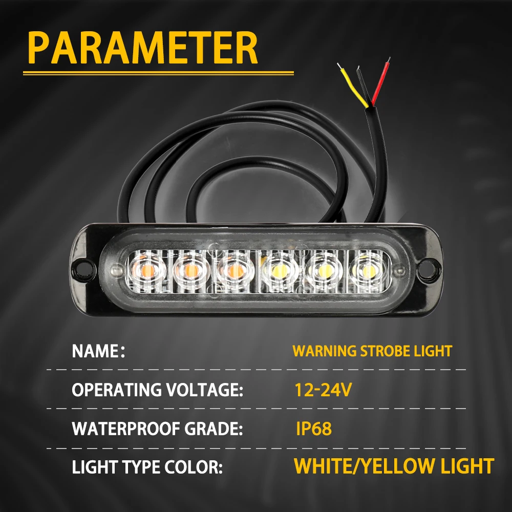 HAOLIDE LED Emergency Strobe Warning Light Cheap Grill Flashing Breakdown Side Light Amber Traffic Light 12V 24V Signal Lamps