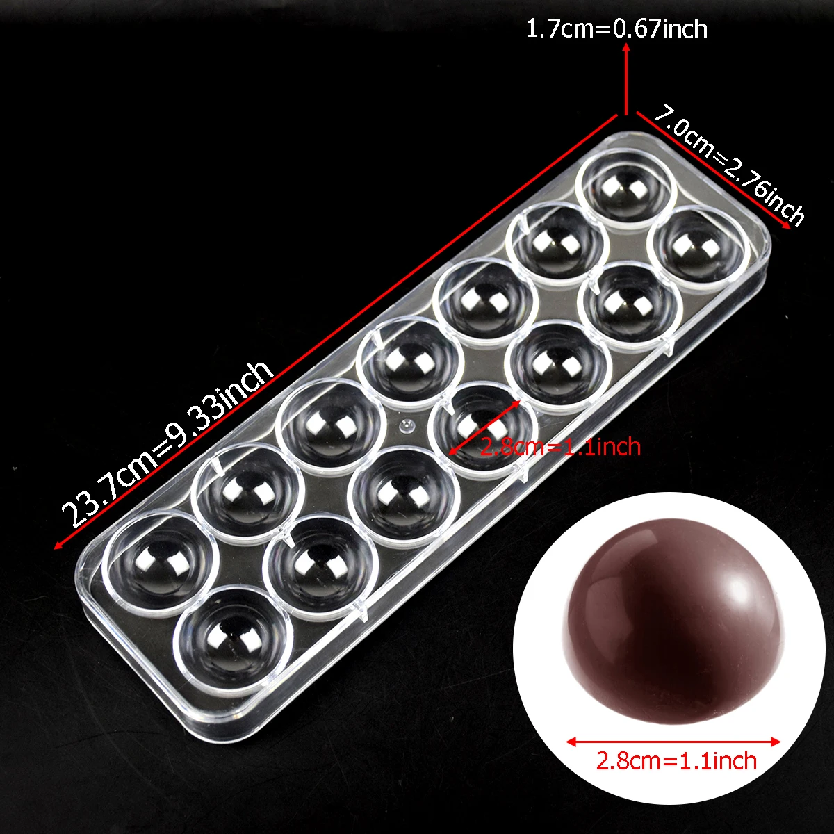 Chocolate Mold Polycarbonate 2.8cm Sphere Chocolate Bombs Bonbons Candy Professional Confectionery Baking Pastry Tools