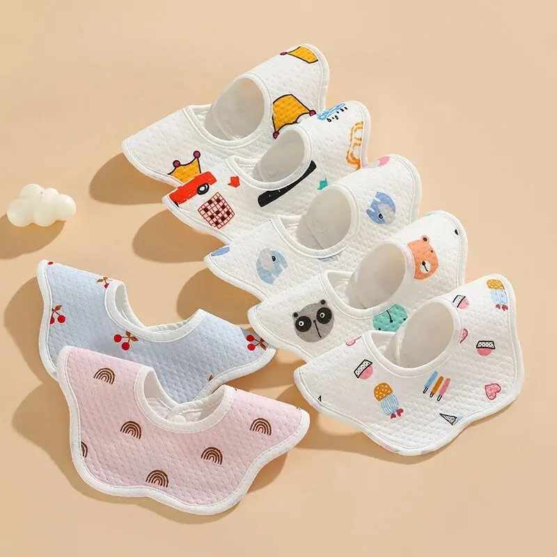 3pcs Waterproof Baby Feeding Bibs Petal Infants Cute Cotton Yarn Saliva Towel Newborn Toddler Soft Burp Cloth For Kids Bib