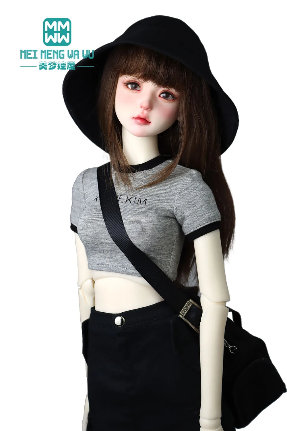 BJD poppenkleertjes voor 1/3 1/4 BJD poppenkleertjes DD SD MSD pop mode brief t-shirt denim rok