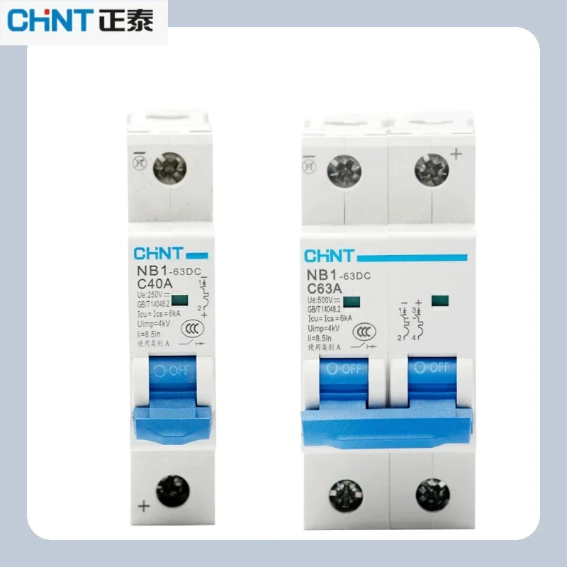 

Chint 1P/2P 10A-63A Воздушный выключатель постоянного тока NB1-63DC - Специальный солнечный фотоэлектрический выключатель, 250 В-500 В постоянного тока, миниатюрный выключатель