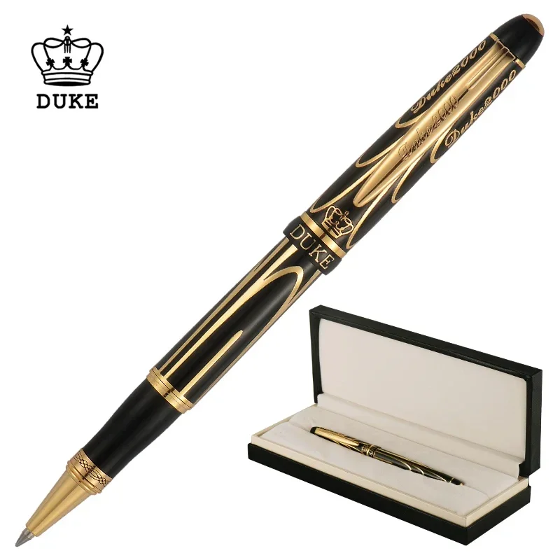 

DUKE Century Pioneer Series Rollerball Pen Metal Cool Style Black Business Signature Pen 05mm Black Gift Box Set High Quality