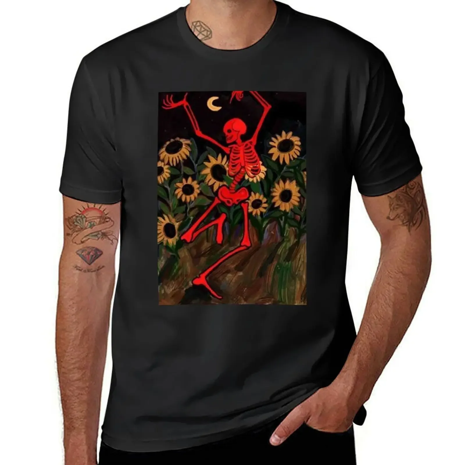 

Red skeleton dancing T-Shirt plain shirts graphic tee graphic shirts plus size men clothing