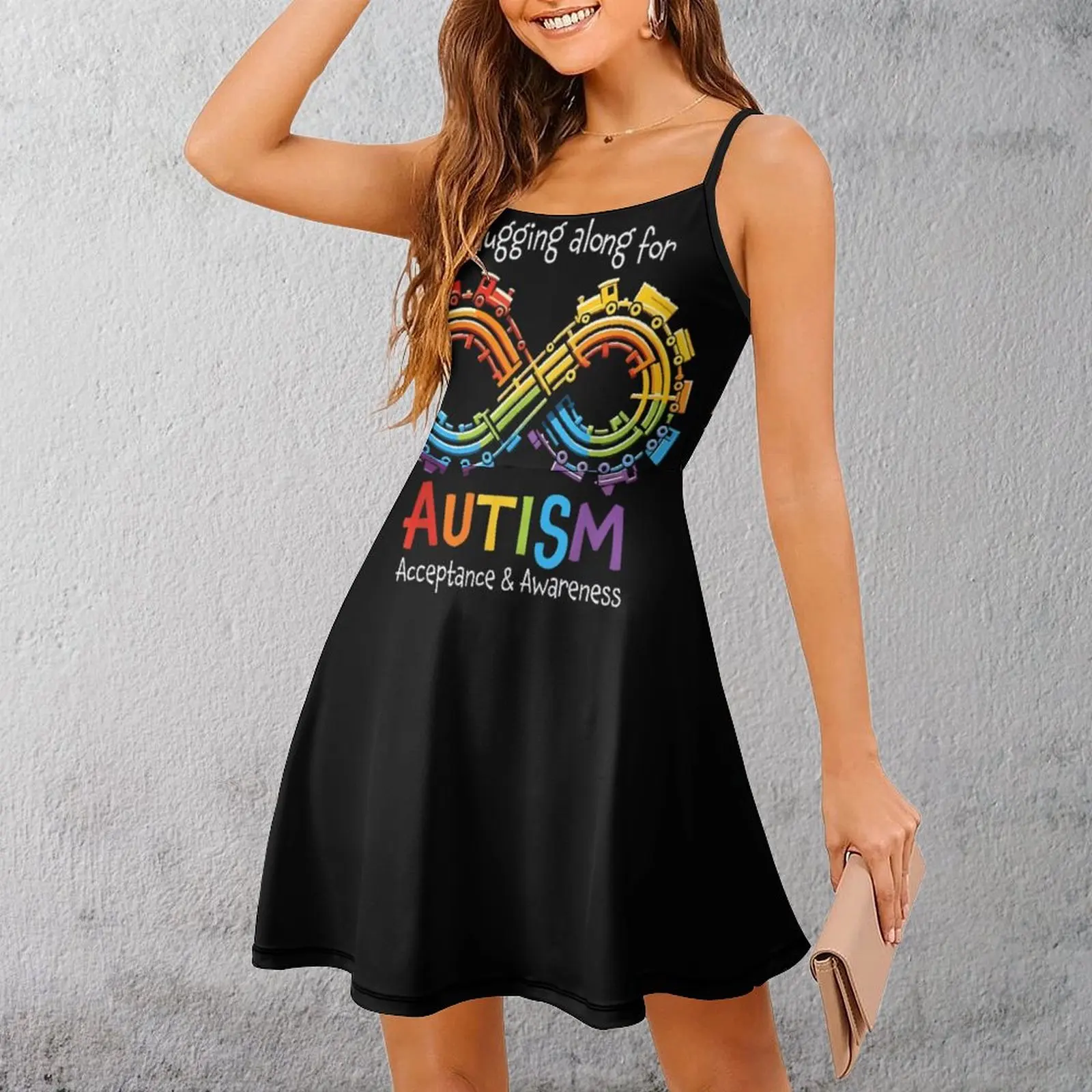 

Женское платье на бретельках с изображением аутизма, классическое сексуальное женское платье, платье на подтяжках для отпуска