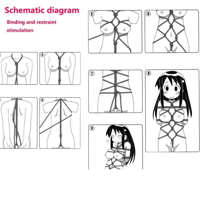 Высококачественная японская бандажная веревка, эротический аксессуар для шибари для связывания, ограничитель для прикосновения, Забавный аксессуар для игр