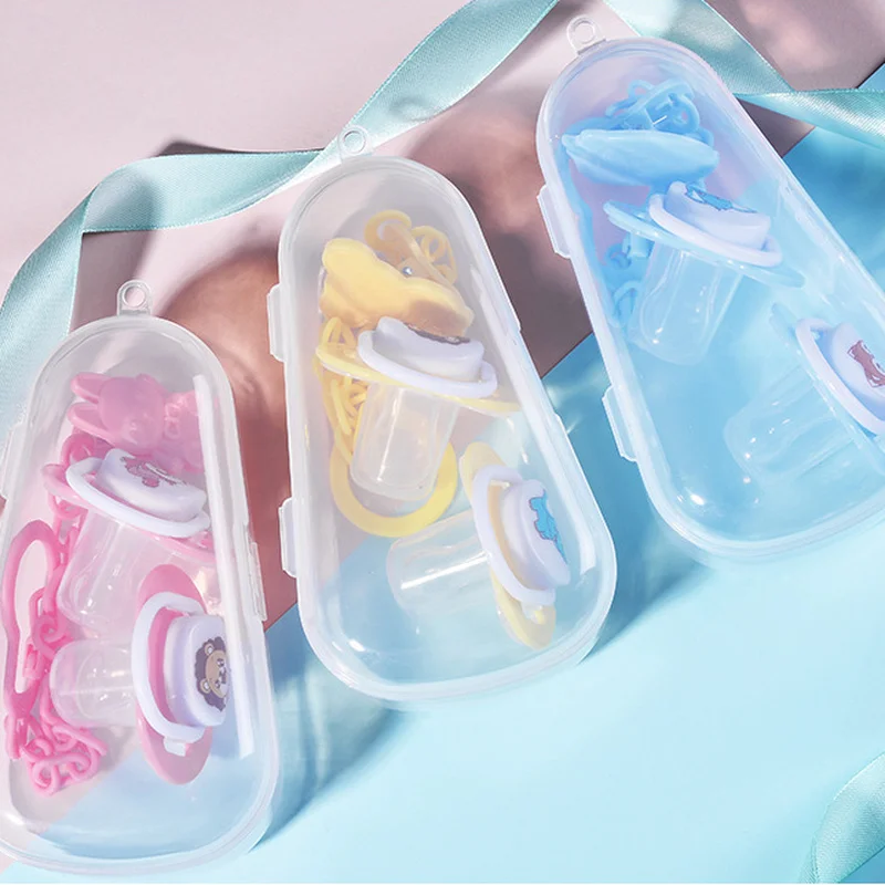 1pc Transparent Empty Plastic Box for Baby Teether Nipple Nasal Irrigator Storage Box Children Kids Medicine Candy Storage Box