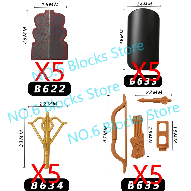 Medieval Waffen Accessory Building Block Soldier Figure Spartan Warrior Shield Knife Orc Axe King Sword Axe Broadsword Brick Toy view 2