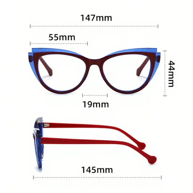 Frauen Vintage Lesebrille Unisex Oversize Rahmen High Definition Weit Anblick Brillen Stilvolle Cat Eye Presbyopie Brillen – Detail 7