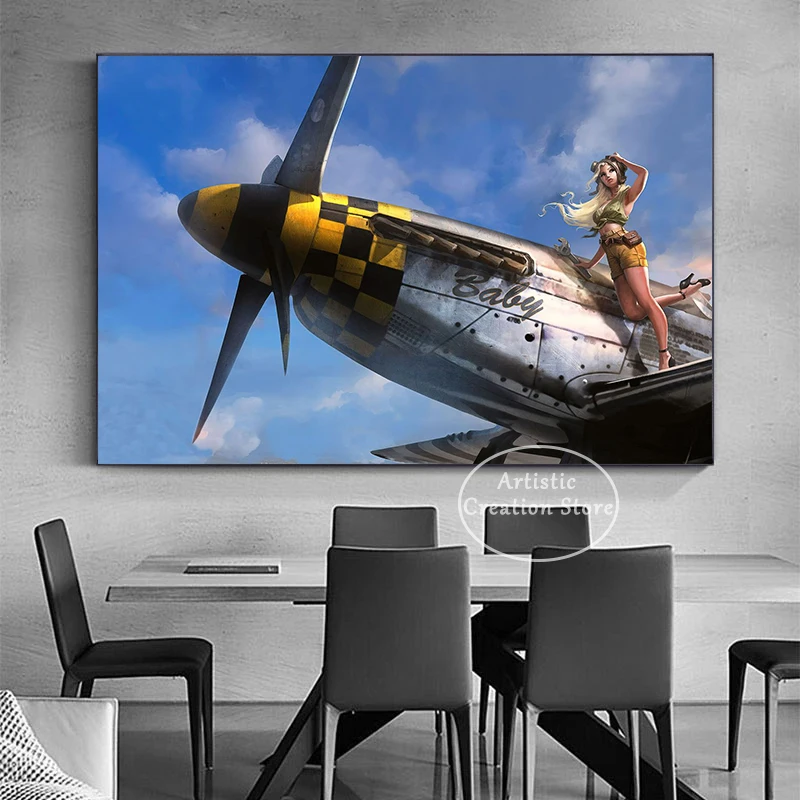 Bf 109 Aircraft Warfare Vehicle P26 Aircraft Posters Vintage Classic Fighter Canvas Wall Art Pictures Prints Big Size Wall Decor