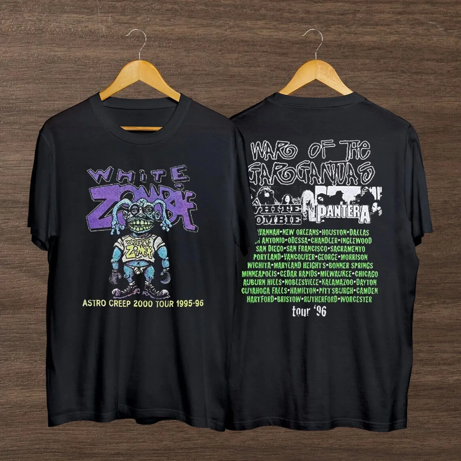 

Винтажная 1996 белая футболка зомби AsTRO Creep 2000 Tour унисекс классическая