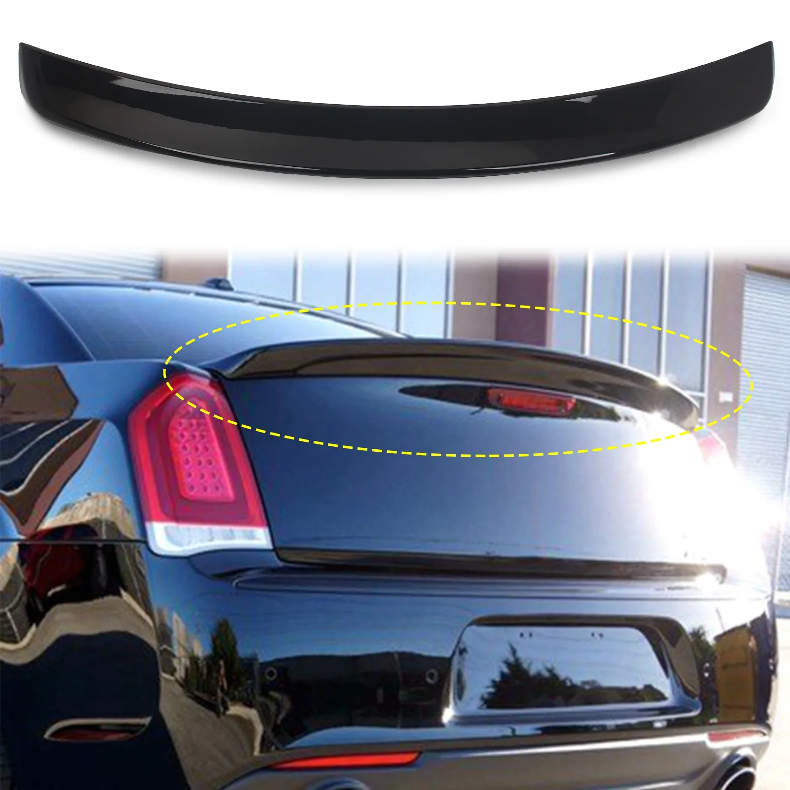 Auto Heckspoiler Heckflügel Verlängerung Body Kit Hinten Stamm Lippe Trim Für 2011-2022 Chrysler 300 300C