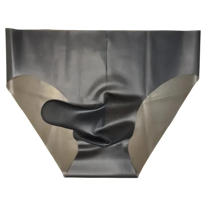 Rubber Men's Sexy Latex Underwear Seamless Sheath Briefs See-Through Sissy Panties Couple Lingerie Low Waist Erotic Underpants