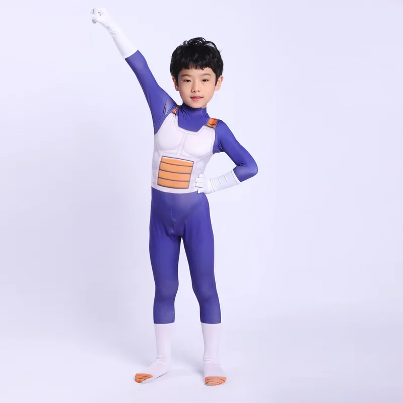Bambini Blu Archivio Cosplay Goku Costume Bambino Adulto Vestito Vegeta-boy Costume Cosplay Super eroe Tuta Finery Dress Up