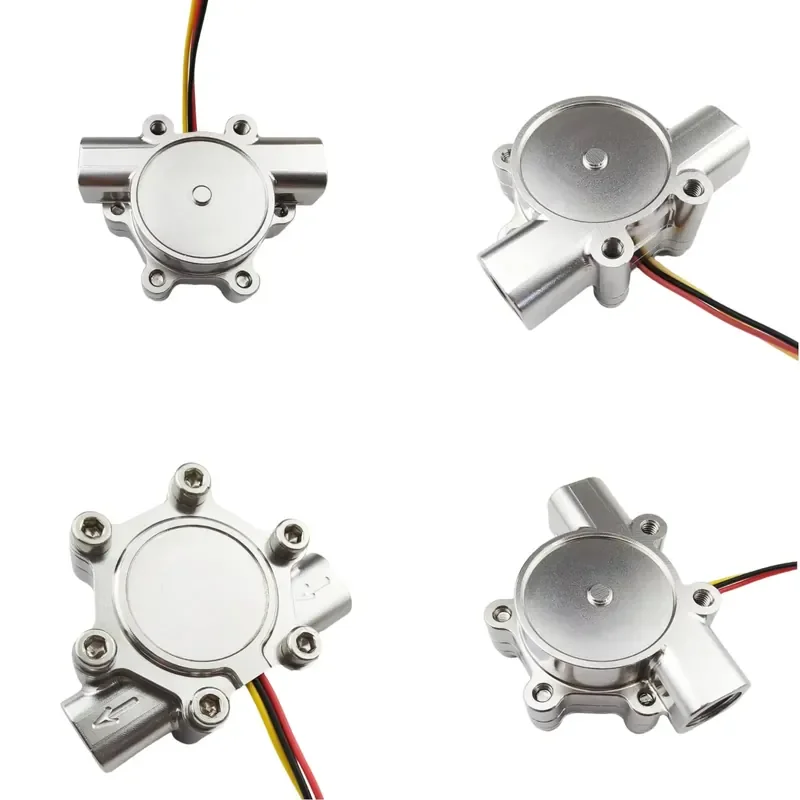Micro-Flow High-Accuracy Sensor G1/4 Hall Effect Pulse Flow Meter Stainless Steel Turbine Water Flow Sensor with 3 Wires