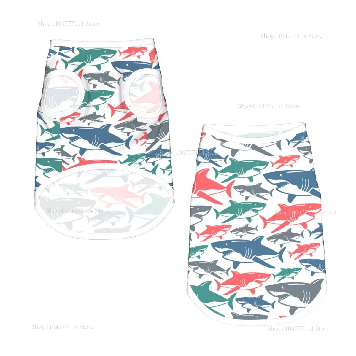 

Красочные милые рубашки для собак с акулой, жилет для щенков, летняя одежда для собак для маленьких собак, футболка для щенков и кошек, домашнее животное