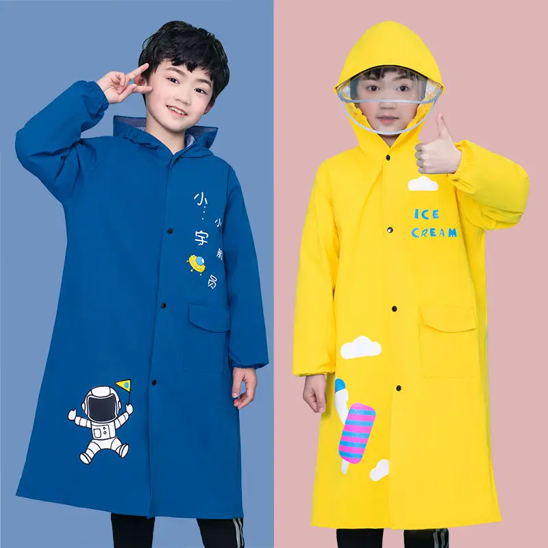 Children\'s raincoat rainproof and windproof cute cartoon thin primary school students middle school students school bags ponchos