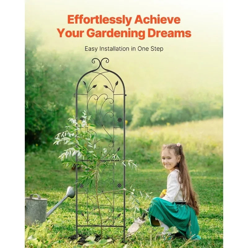 عبوتان من تعريشة الحديقة المعدنية لدعم نبات التسلق مقاس 60 × 15 مقاومة للصدأ