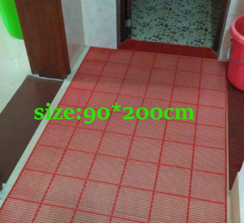 

Противоскользящий коврик для ванной из толстой резины (90*200 см), с сетчатым дренажом, из прочного пластика, подходит для пожилых людей