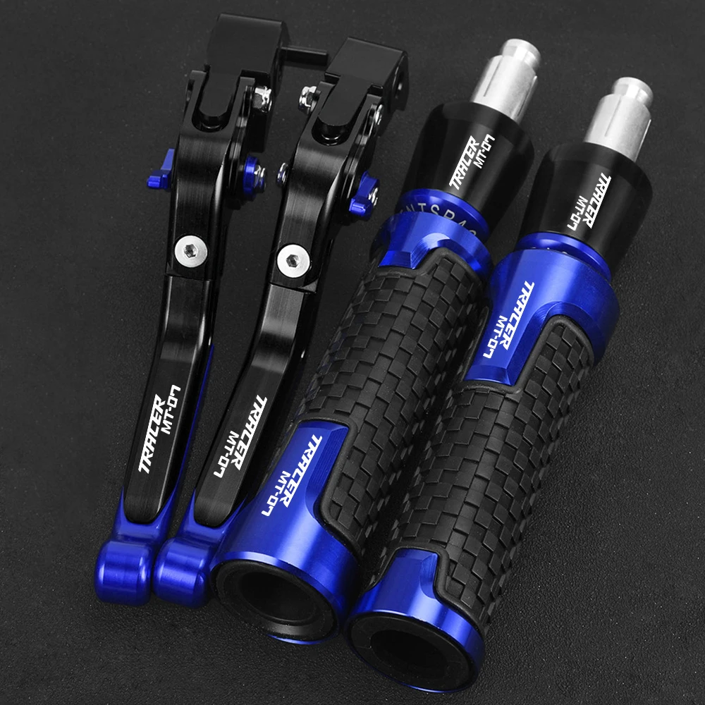 Motorcycle Brake Clutch Levers 22mm Handlebar grips ends For YAMAHA MT07 TRACER GT MT 07 2023 2022 2021 2020 2019 2018 2017 2016