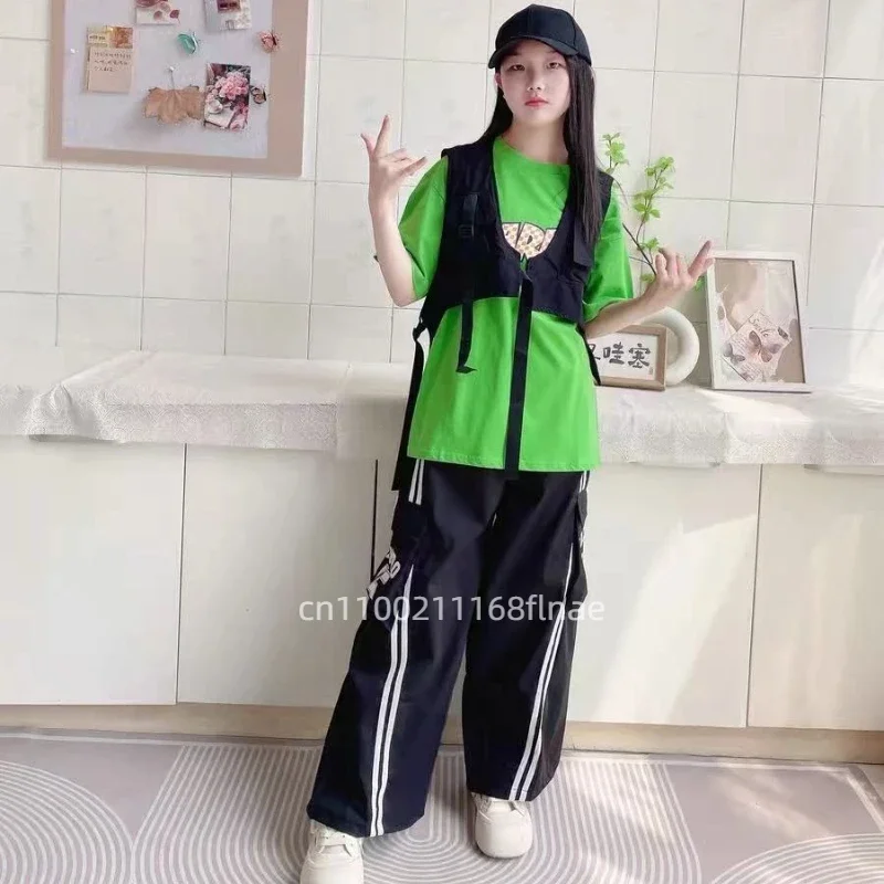 

Комплект для хип-хопа для мальчиков: жилет и костюм для выступлений, модная детская одежда для уличных танцев