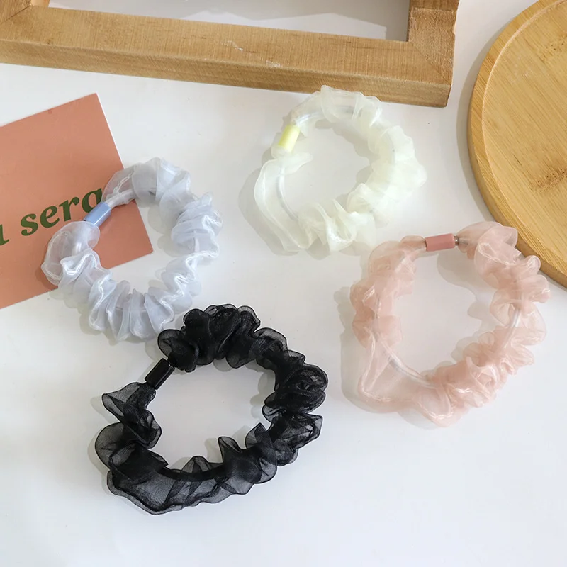 Simple and transparent small intestine loop DIY yarn hair loop hair accessories with high elasticity tied hair and ponytail