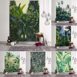 Tropical Plant Leaves Tapestry Jungle Palm Tree Wall Hanging Cloth Bohemian Psychedelic Room Wall Home Decor