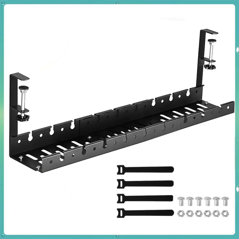

Under Desk Cable Shelf Retractable Metal Cable Tray Basket Heavy Duty Wire Management Rack for Cords Wires Power Strip