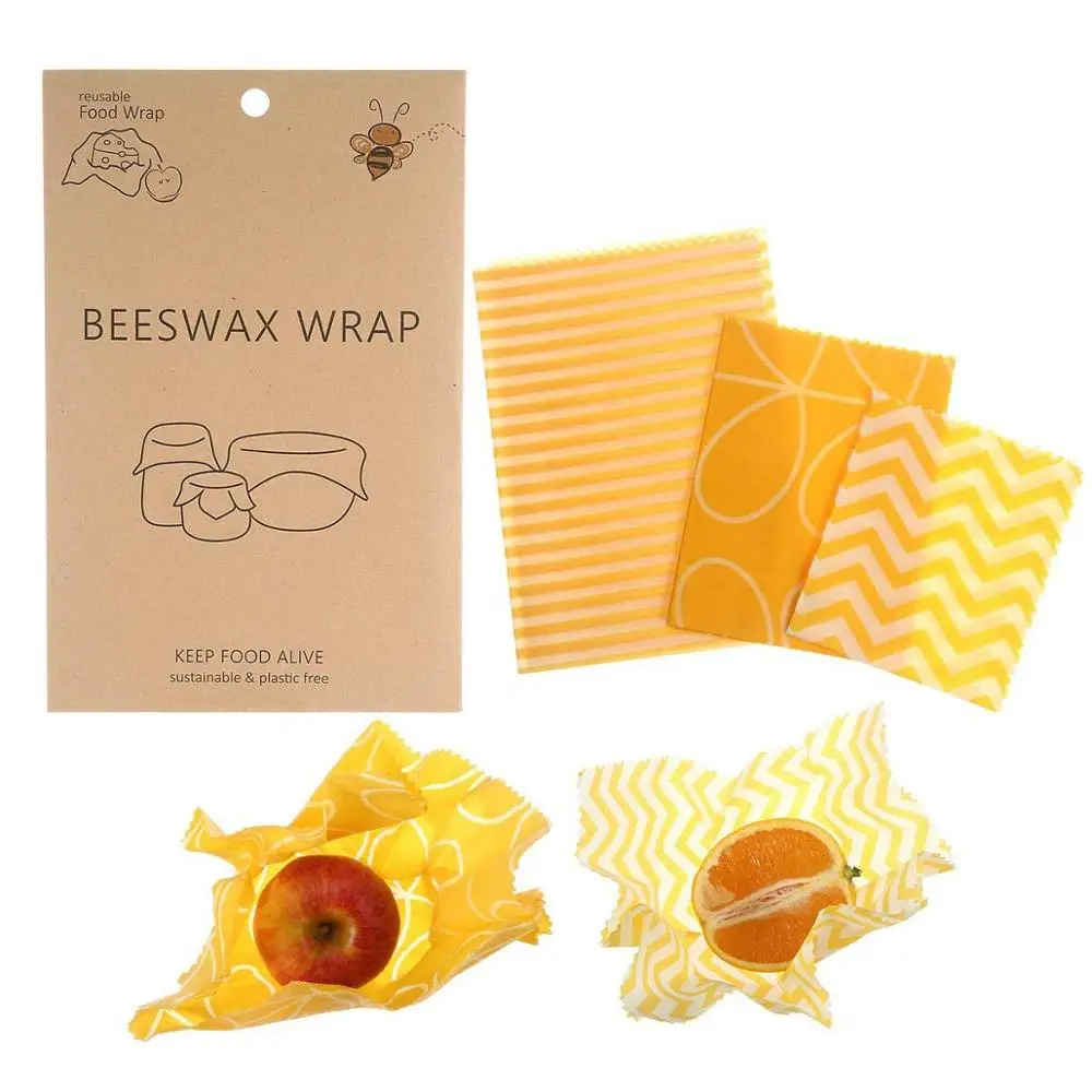 Eco Friendly Beeswax Food Wrap Reusable Food Bee Wax Wrap Sandwich Cheese Fruit Wrap Cloth Beeswax Wraps Food Packaging