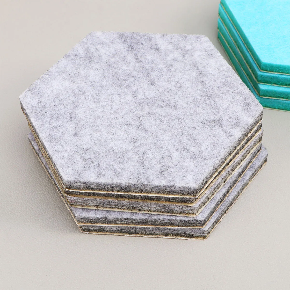 

20PCS DIY Hexagon Wall Sticker Wool Felt Board Creative Self-Adhesive Stickers for Home Office Decoration