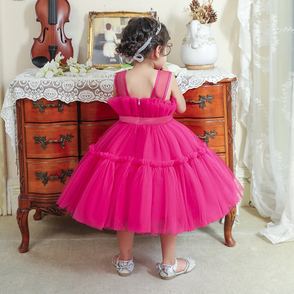 Kleinkind Halloween Party Baby Mädchen Kleid Schleife 1. Geburtstag Hochzeit Prinzessin Ballkleid Mädchen Karneval Brautjungfern Weihnachtskostüm – Detail 4