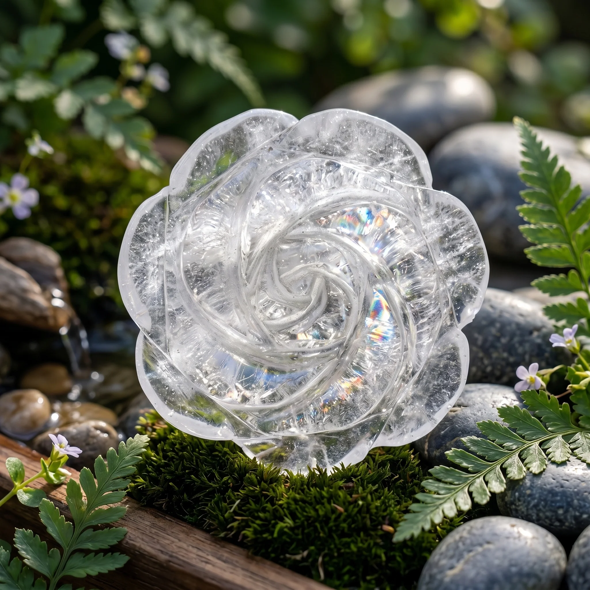 1pc CRYSTALHOLA Natural Bohemian Clear Quartz & Rose Quartz Crystal Stone - Polished Suitable for Weddings