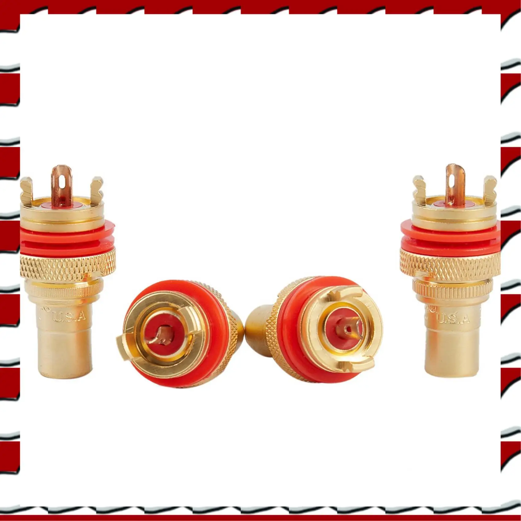 T35C 24 X CMC Gold Plated RCA Phono CHASSIS SOCKETS Female Professional AMP HIFI RCA Socket Gold Plated Lotus Female Seat