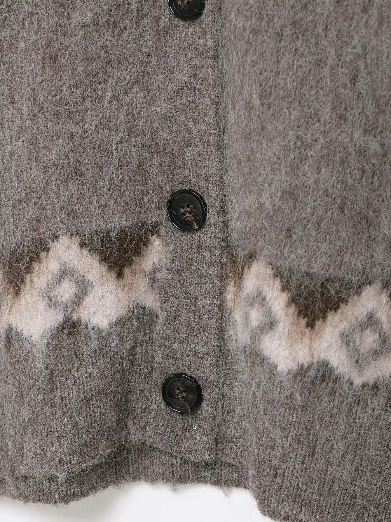 เสื้อคลุมคาร์ดิแกนไหมพรมถักลายแจ็คการ์ดแบบลำลองสไตล์สบายๆ คอวี แขนยาว แต่งขาดๆ ติดกระดุม สำหรับผู้หญิง ฤดูหนาว 2025