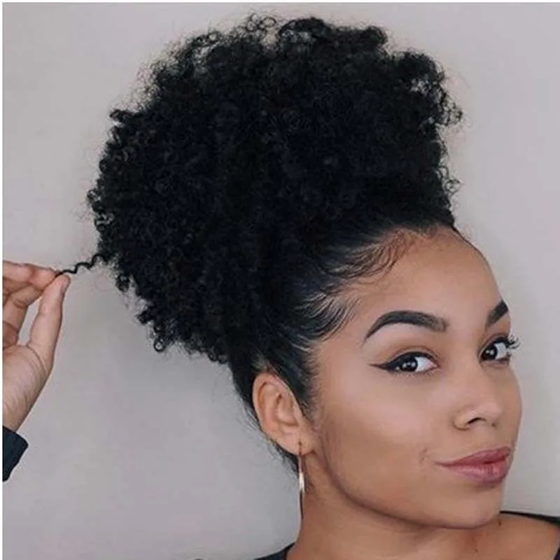 

Afro Puff DrawstringSynthetic Ponytail Kinky Curly Bun Hair Short Extensions Hairpieces Updo Hair for Black Women Girls