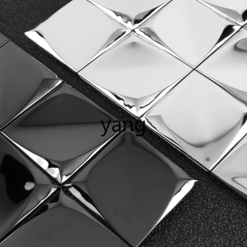 

LH stainless steel ceramic tile metal entrance background wall living room counter tile self-adhesive wall tile